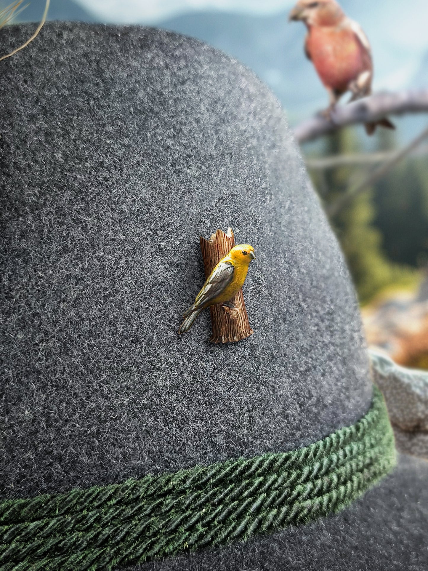 Kreuzschnabel Gelb - Anstecker