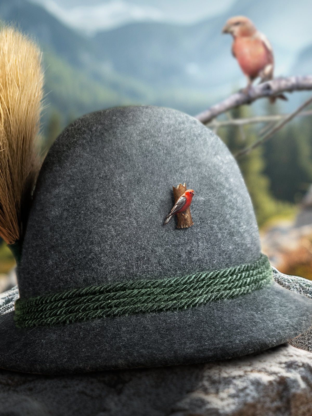 Kreuzschnabel Rot - Anstecker